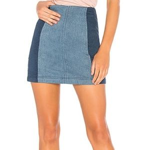 Free People Two Toned Modern Femme Denim Mini